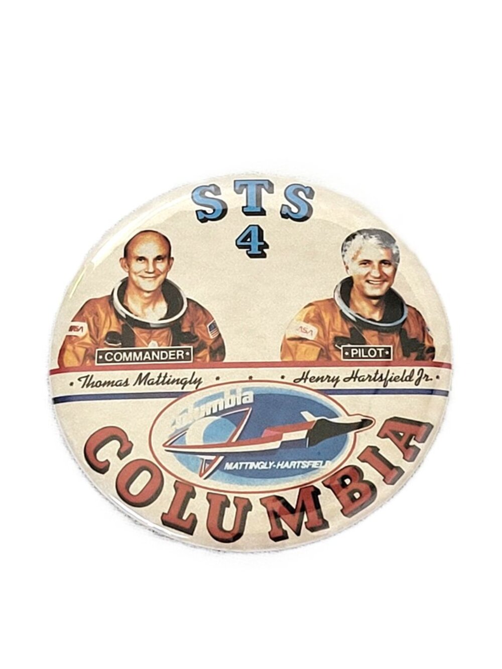 Vintage 1982 World's Fair NASA STS-4 Columbia Shuttle Pin Mattingly Hartsfield